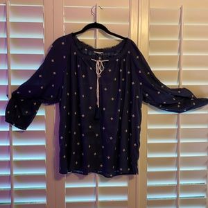 Blue Caslon blouse